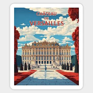 Chateau de Versailles France Tourism Vintage Poster Sticker